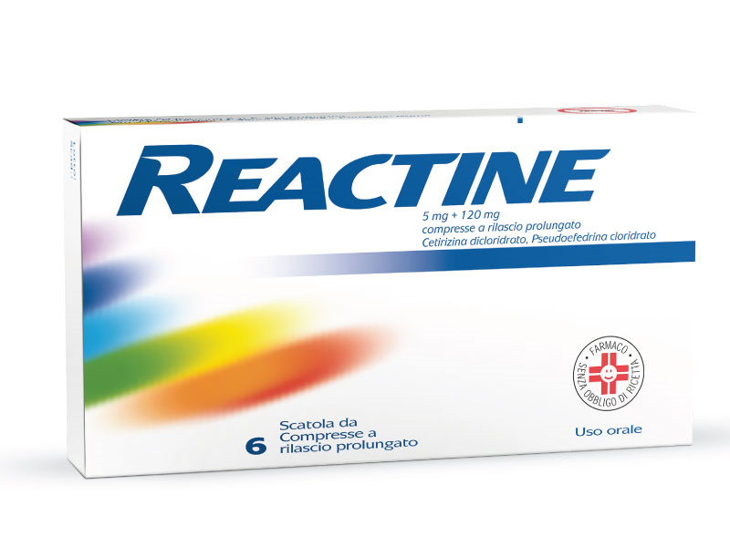 REACTINE*6CPR 5MG+120MG RP - farmacialombardia.it