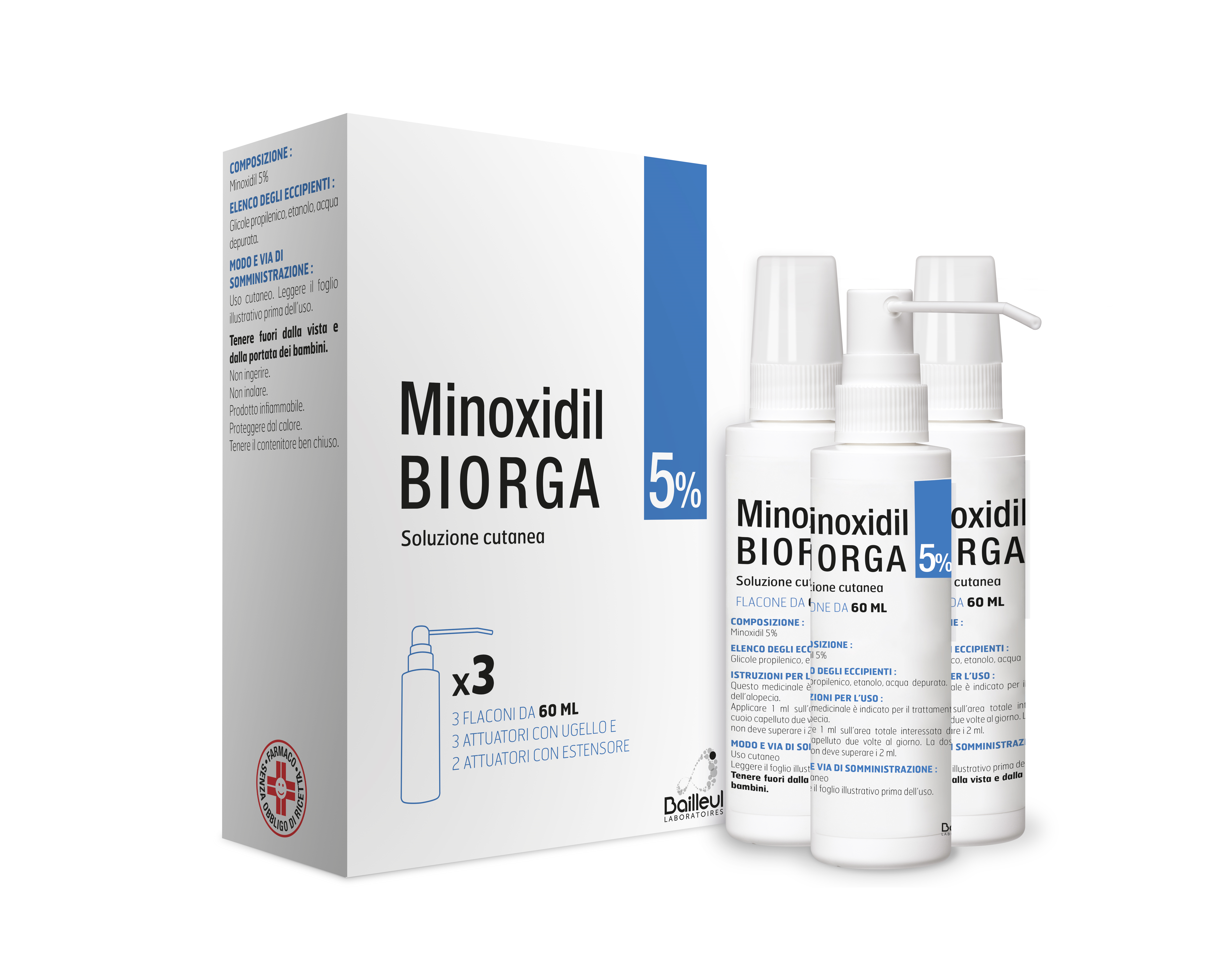 MINOXIDIL BIORGA*SOL CUT 3FL5% - farmacialombardia.it