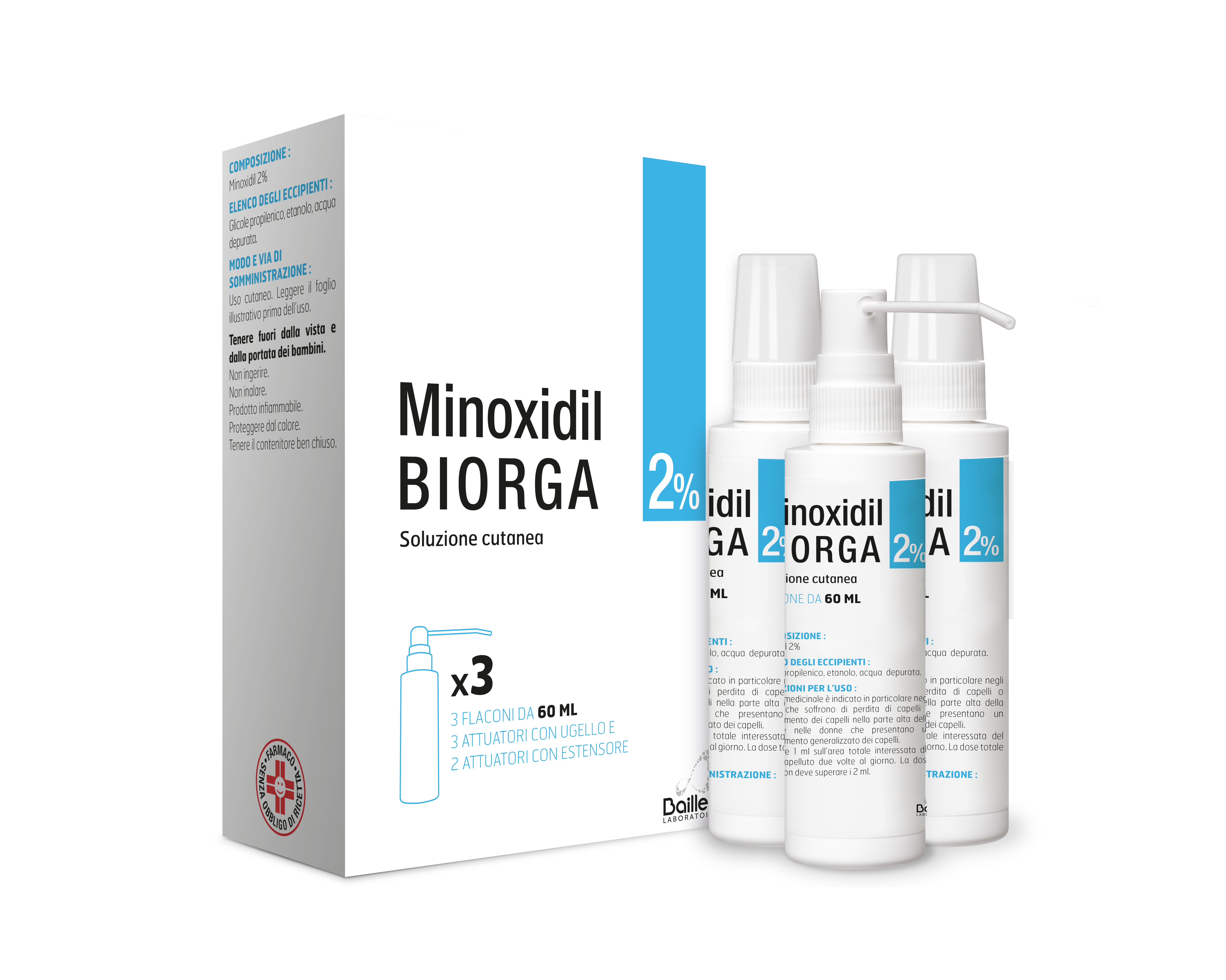 MINOXIDIL BIORGA*SOL CUT 3FL2% - farmacialombardia.it