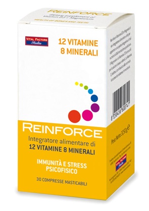 REINFORCE 12 VITAMINE + 8 MINERALI 30 COMPRESSE MASTICABILI - farmacialombardia.it