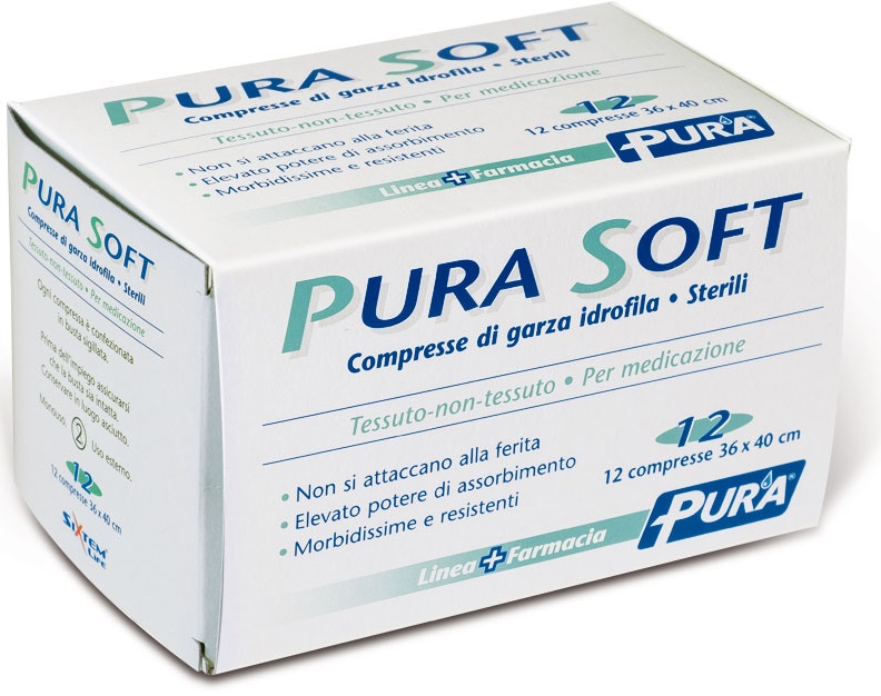 GARZA IN TESSUTO NON TESSUTO PURA SOFT 36X40CM 12 PEZZI - farmacialombardia.it