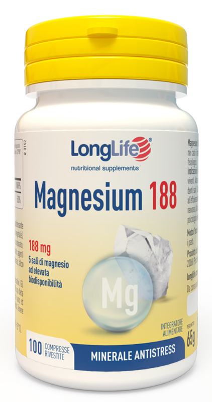 LONGLIFE MAGNESIUM 188 100 COMPRESSE RIVESTITE DA 6,5 G - farmacialombardia.it