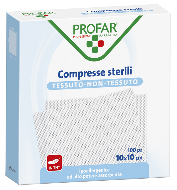 GARZA COMPRESSA TESSUTO NON TESSUTO 10X10 CM 100 PEZZI PROFAR - farmacialombardia.it