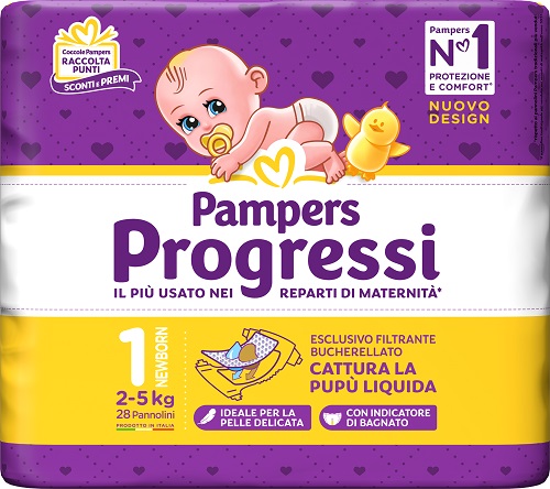 PAMPERS PROGRESSI NEWBORN PANNOLINO 1 2-5KG 28 PEZZI - farmacialombardia.it