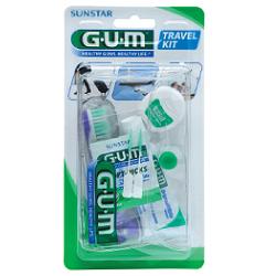 GUM TRAVEL KIT VIAGGIO 1 SPAZZOLINO PIEGHEVOLE GUM TRAVEL + 1 DENTIFRICIO VIAGGIO 12 ML + 1 ROCCHETTO FILO INTERDENTALE 10MT + 2 SCOVOLINI GOMMA GUM SOFT PICKS - farmacialombardia.it