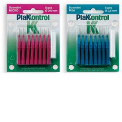 PLAKKONTROL SCOVOLINO MINI 0,6 MM 8 PEZZI + MANICO - farmacialombardia.it