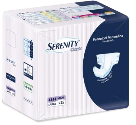 PANNOLONE PER INCONTINENZA A MUTANDINA SERENITY CLASSIC FORMATO MAXI TAGLIA LARGE 15 PEZZI - farmacialombardia.it