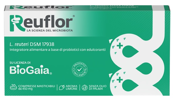 REUFLOR 20 COMPRESSE MASTICABILI AROMA LIMONE - farmacialombardia.it