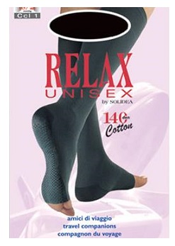 RELAX UNISEX 140 GAMBALETTO COTTON PUNTA APERTA NERO 1 S - farmacialombardia.it