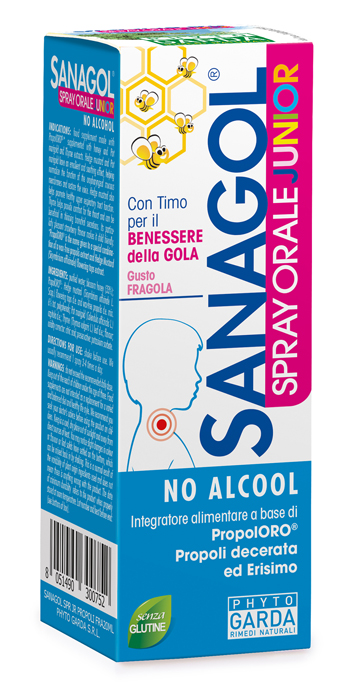 SANAGOL SPRAY JUNIOR PROPOLI FRAGOLA 20 ML - farmacialombardia.it