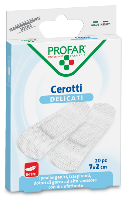 CEROTTO TESSUTO NON TESSUTO DELICATO MEDI 7X2 CM 20 PEZZI PROFAR - farmacialombardia.it