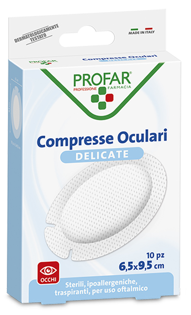 COMPRESSA OCULARE CON GARZA ANTIADERENTE 6,5X9,5 CM 10 PEZZI PROFAR - farmacialombardia.it