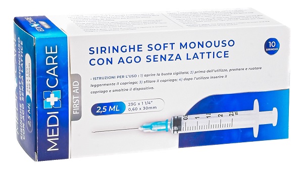 SIRINGA SOFT CAPACITA' 2,5ML AGO GAUGE 23 CONFEZIONE 10 PEZZI GAMMADIS - farmacialombardia.it
