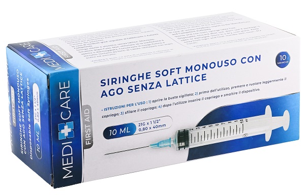 SIRINGA SOFT CAPACITA' 10ML AGO GAUGE 21 CONFEZIONE 10 PEZZI GAMMADIS - farmacialombardia.it