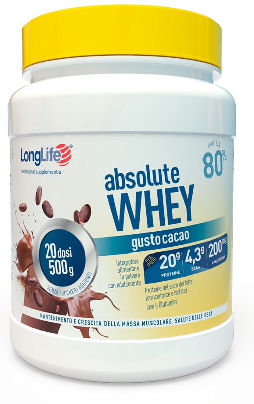 LONGLIFE ABSOLUTE WHEY CACAO 500 G - farmacialombardia.it