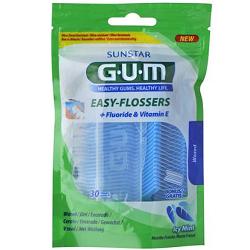 GUM EASY FLOSSERS FILO INTERDENTALE CON FORCELLA 30 PEZZI - farmacialombardia.it