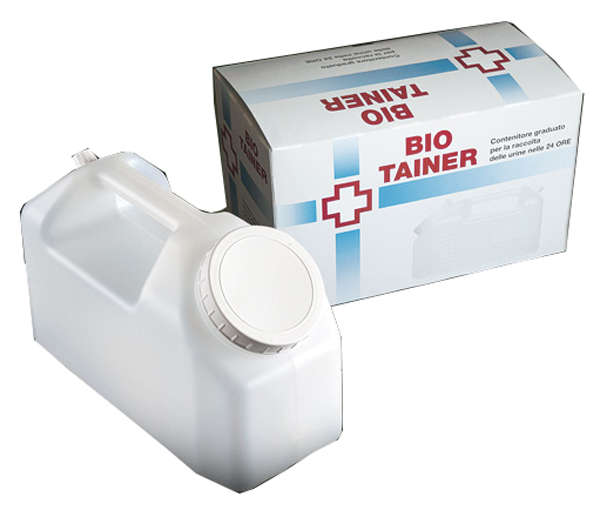 TANICA GRADUATA BIO TAINER PER RACCOLTA DI URINA NELLE 24 ORE 2500 ML CON TAPPINO DI PRELIEVO E MANICO 1 PEZZO - farmacialombardia.it