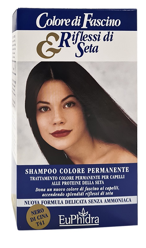EUPHIDRA COLORE DI FASCINO & RIFLESSI DI SETA SHAMPOO COLORE PERMANENTE 41 NERO DI CINA 120 ML - farmacialombardia.it