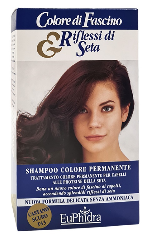 EUPHIDRA COLORE DI FASCINO & RIFLESSI DI SETA SHAMPOO COLOR PERMANENTE 43 CASTANO SCURO 120 ML - farmacialombardia.it