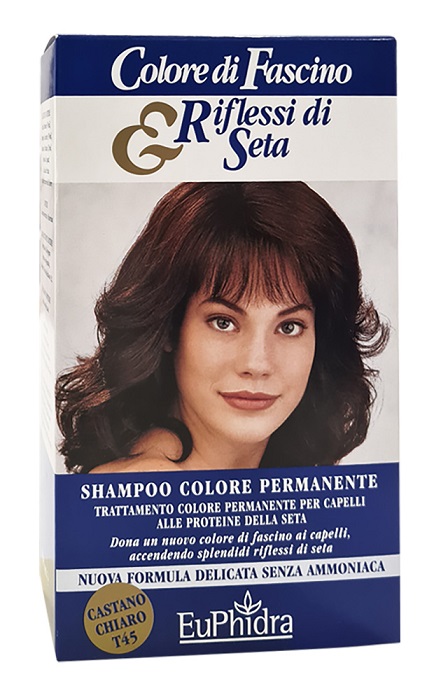 EUPHIDRA COLORE DI FASCINO & RIFLESSI DI SETA SHAMPOO COLORE PERMANENTE 45 CASTANO CHIARO 120 ML - farmacialombardia.it