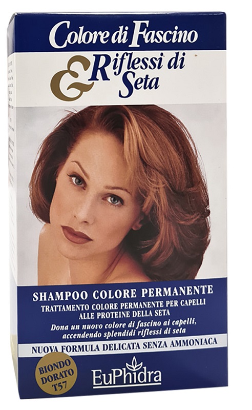 EUPHIDRA COLORE DI FASCINO & RIFLESSI DI SETA SHAMPOO COLORE PERMANENTE 57 BIONDO DORATO 120 ML - farmacialombardia.it