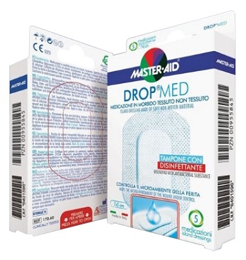 MEDICAZIONE COMPRESSA AUTOADESIVA DERMOATTIVA IPOALLERGENICA AERATA MASTER-AID DROP MED 10,5X20 5 PEZZI - farmacialombardia.it
