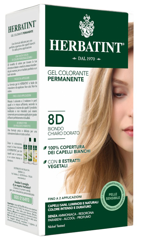 HERBATINT 8D BIONDO CHIARO DORATO 150 ML - farmacialombardia.it
