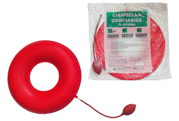 CIAMBELLA GONFIABILE PER INVALIDI IN GOMMA ROSSA TEAM DELUXE CON POMPA 40CM DIAMETRO - farmacialombardia.it