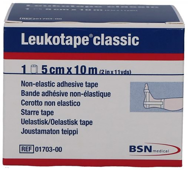 LEUKOTAPE BENDA ANELASTICA PER BENDAGGI FUNZIONALI 5X100 CM - farmacialombardia.it
