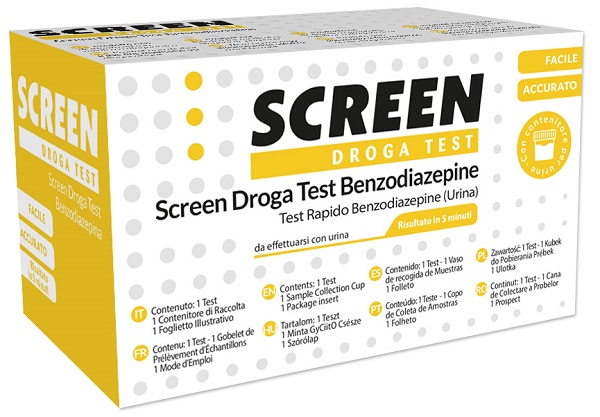 SCREEN DROGA TEST BENZODIAZEPINE TEST ANTIDROGA CON CONTENITORE URINA - farmacialombardia.it