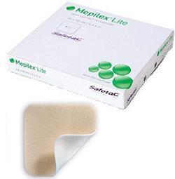 SCHIUMA DI POLIURETANO ASSORBENTE SOTTILE CON STRATO DI CONTATTO IN SILICONE MORBIDO MEPILEX LITE 6X8,5 5 PEZZI - farmacialombardia.it