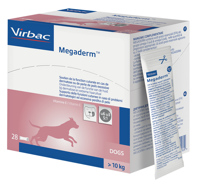 MEGADERM SUPPLEMENTO CANI SUPERIORI A 10 KG SCATOLA DA 28 SACCHETTI MONODOSE 4 ML - farmacialombardia.it