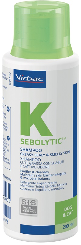 SEBOLYTIC SHAMPOO CUTE GRASSA CON SCAGLIE E CATTIVO ODORE CANE E GATTO 200 ML - farmacialombardia.it