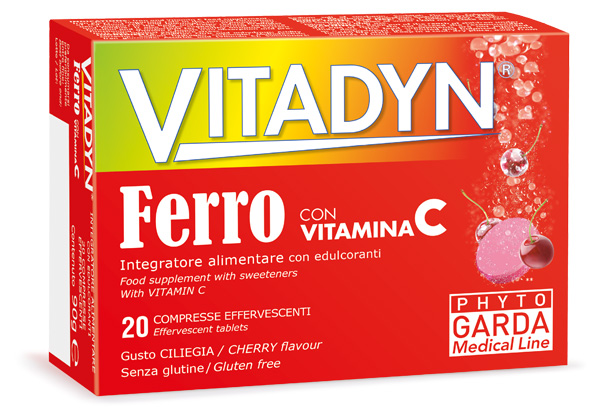 VITADYN FERRO + VITAMINA C 20 COMPRESSE EFFERVESCENTI - farmacialombardia.it