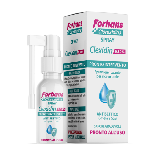 COLLUTORIO SPRAY CON CLOREXIDINA FORHANS CLEXIDIN 50ML - farmacialombardia.it