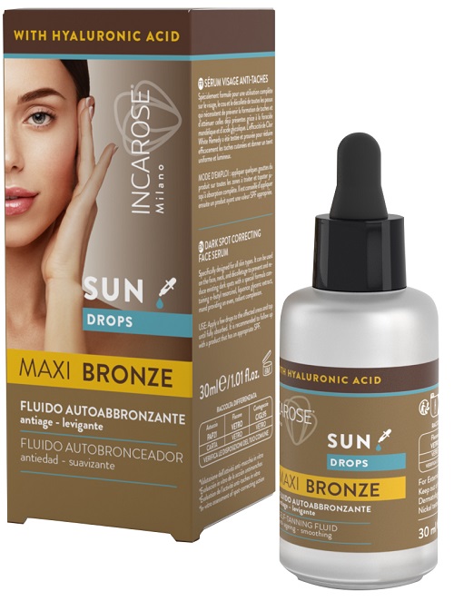 INCAROSE MAXI BRONZE SUN DROPS FLUIDO AUTOABBRONZANTE 30 ML - farmacialombardia.it