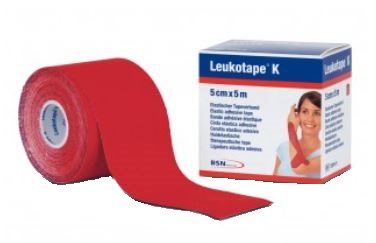 BENDA ADESIVA LEUKOTAPE K PER TAPING FISIOTERAPICO LARGHEZZA 5 CM LUNGHEZZA 5 M COLORE ROSSO IN ROTOLO - farmacialombardia.it