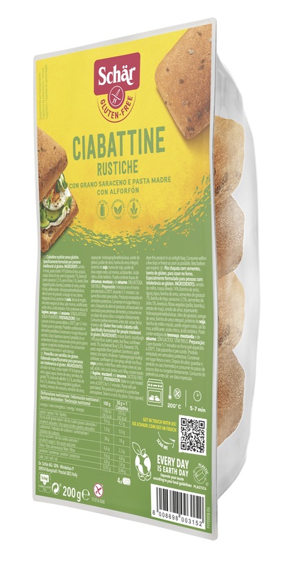 SCHAR CIABATTINE RUSTICHE SENZA LATTOSIO 200 G - farmacialombardia.it