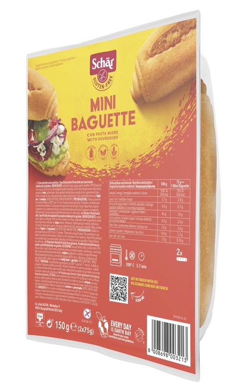 SCHAR MINI BAGUETTE SENZA LATTOSIO 2 X 75 G - farmacialombardia.it