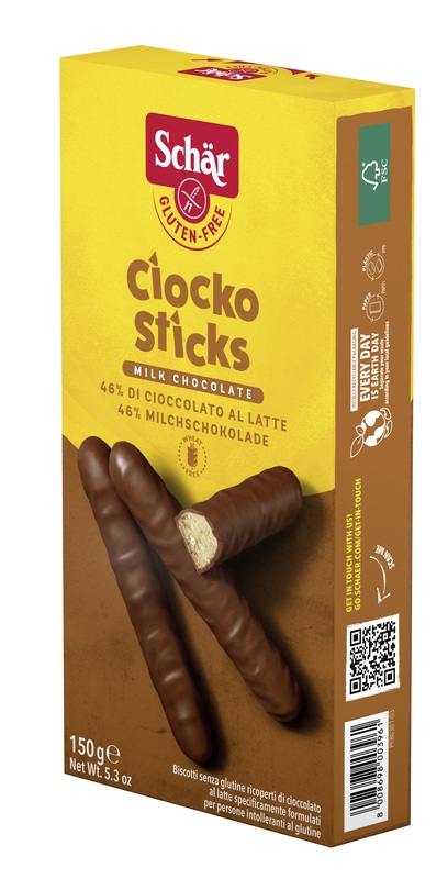 SCHAR CIOCKO STICK RICOPERTI DI CIOCCOLATO AL LATTE 150 G - farmacialombardia.it
