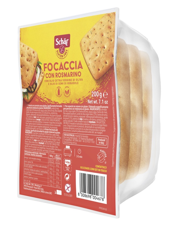 SCHAR FOCACCIA CON ROSMARINO SENZA LATTOSIO 200 G - farmacialombardia.it