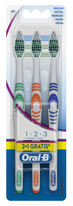 ORALB 123 CLASSIC CARE SPAZZOLINO MANUALE 3 PEZZI - farmacialombardia.it