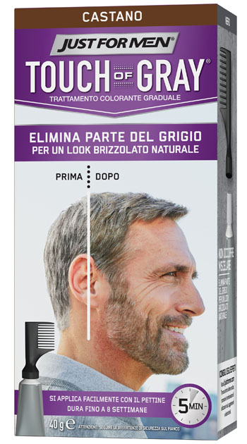 JUST FOR MEN TOUCH OF GRAY CASTANO 40 G - farmacialombardia.it
