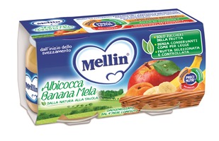 MELLIN OMOGENEIZZATO ALBICOCCA BANANA MELA 100 G 2 PEZZI - farmacialombardia.it