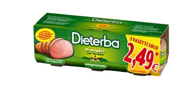 DIETERBA OMOGENEIZZATO PROSCIUTTO 3 PEZZI 80 G - farmacialombardia.it