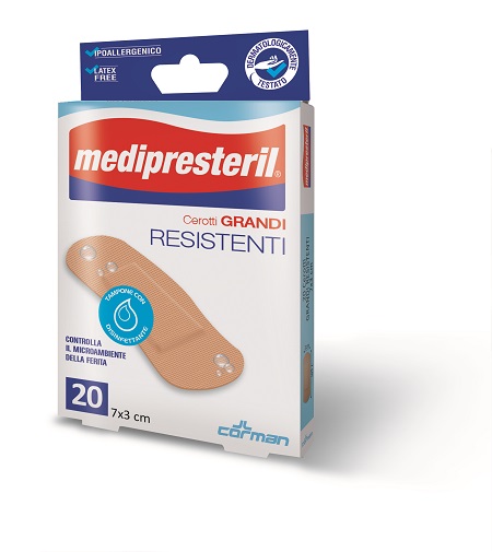 CEROTTO GRANDE MEDIPRESTERIL RESISTENTE 7X3CM 20 PEZZI - farmacialombardia.it