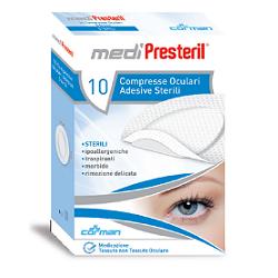 GARZA COMPRESSA OCULARE MEDIPRESTERIL ADESIVA TNT 6,5X9,5CM 10 PEZZI - farmacialombardia.it