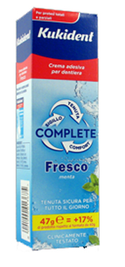 KUKIDENT COMPLETE FRESCO CREMA ADESIVA PER PROTESI DENTARIE 47 G - farmacialombardia.it