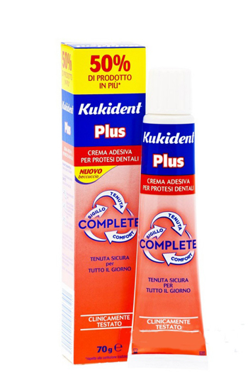 KUKIDENT PLUS COMPLETE CREMA ADESIVA PER PROTESI DENTARIE 70 G - farmacialombardia.it