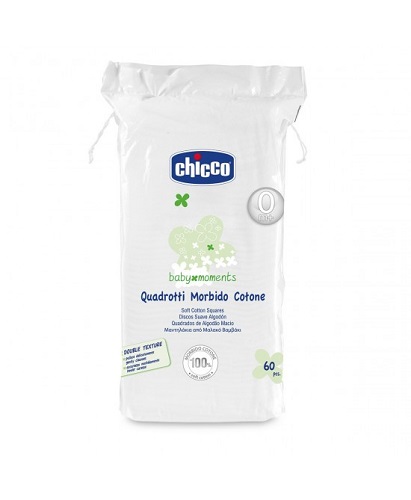 CHICCO BABY MOMENTS QUADROTTI MORBIDO COTONE 60 PEZZI - farmacialombardia.it